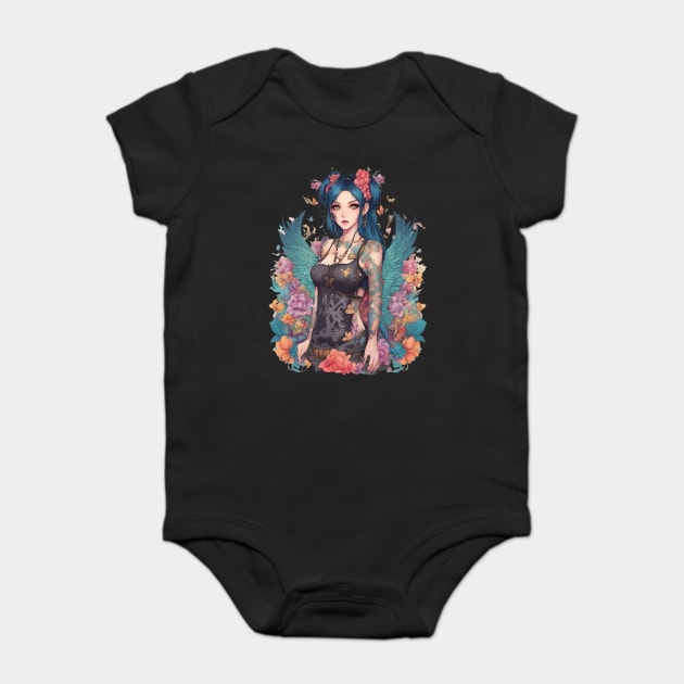 Angel Anime Girl Baby Bodysuit by animegirlnft